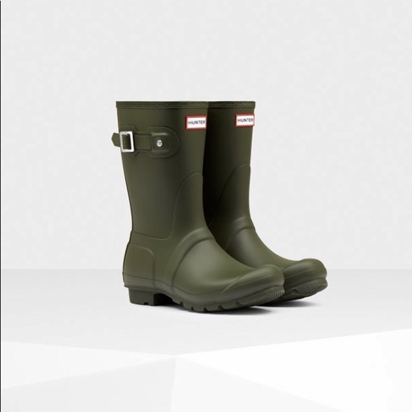 olive hunter rain boots
